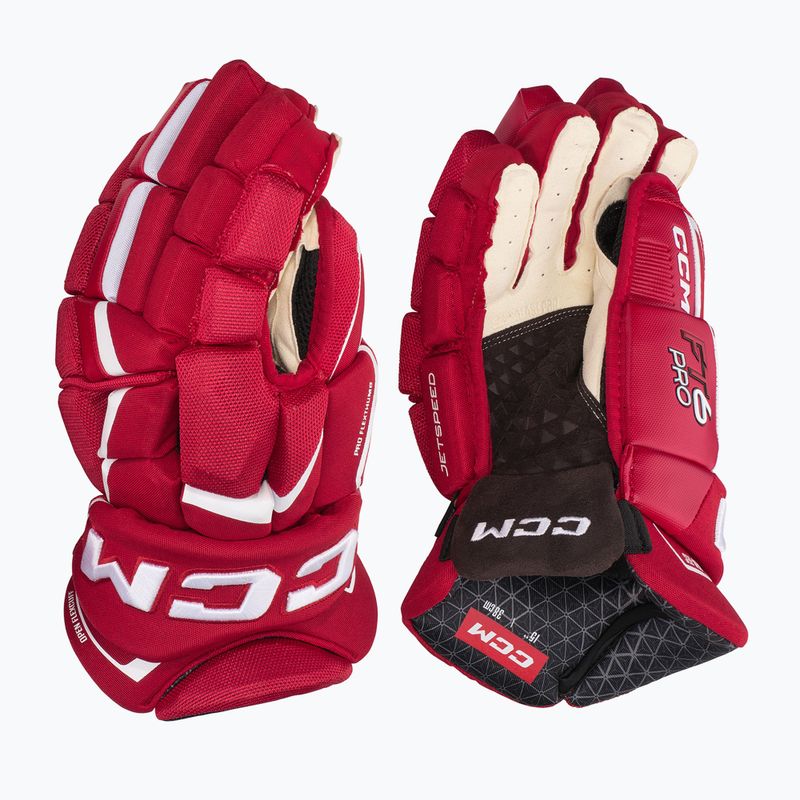 Mănuși de hochei CCM JetSpeed FT6 Pro SR red/white