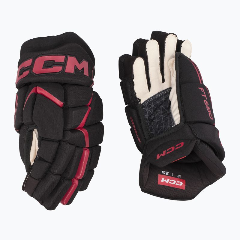 Mănuși de hochei CCM JetSpeed FT680 SR black/red