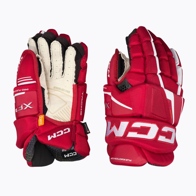 Mănuși de hochei CCM Tacks XF Pro SR red/white