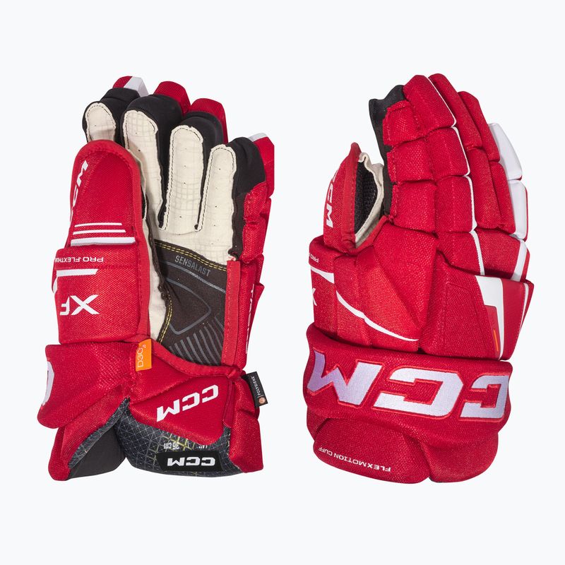 Mănuși de hochei CCM Tacks XF SR red/white