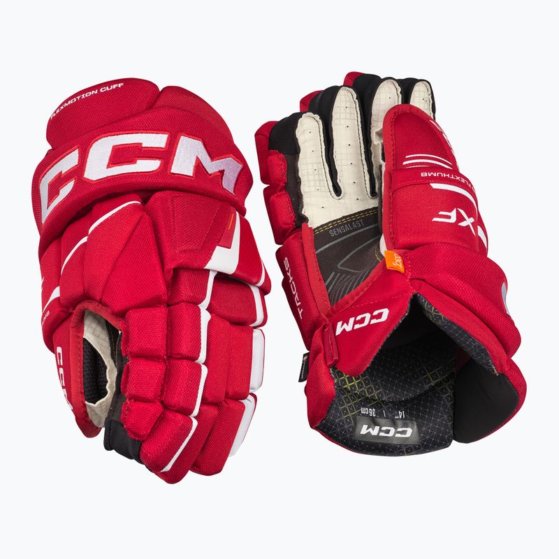 Mănuși de hochei CCM Tacks XF SR red/white 2