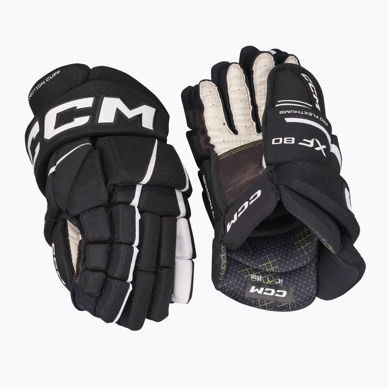 Mănuși de hochei CCM Tacks XF80 SR black/white 2