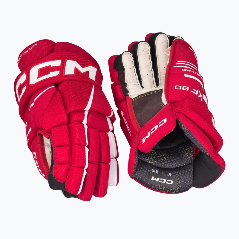 Mănuși de hochei CCM Tacks XF80 SR red/white 2