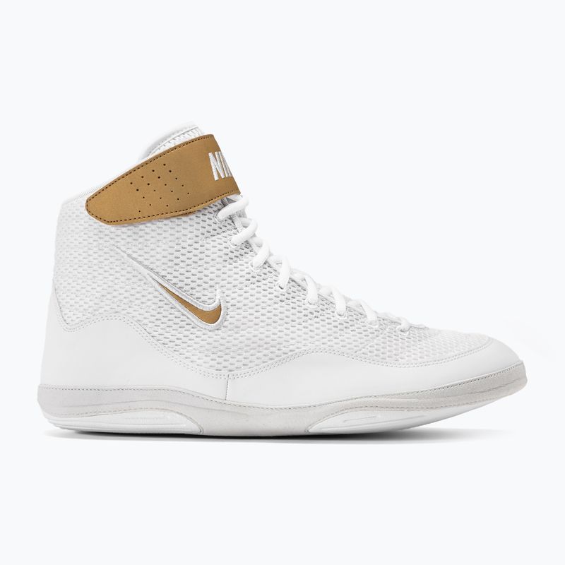 Încălțăminte de wrestling pentru bărbați Nike Inflict 3 white/metallic gold 2