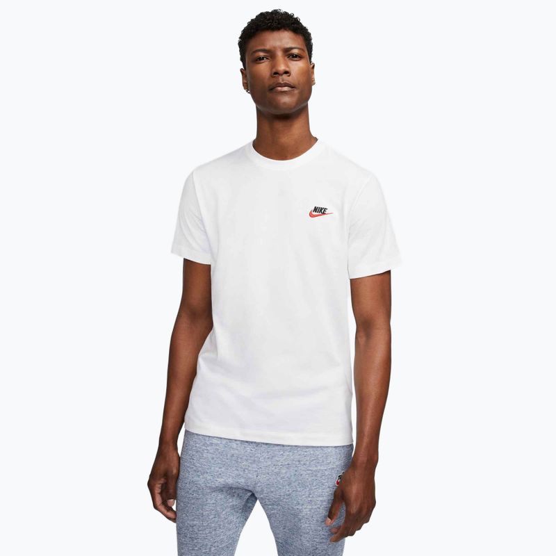 Tricou pentru bărbați Nike Sportswear Club white/black/university red