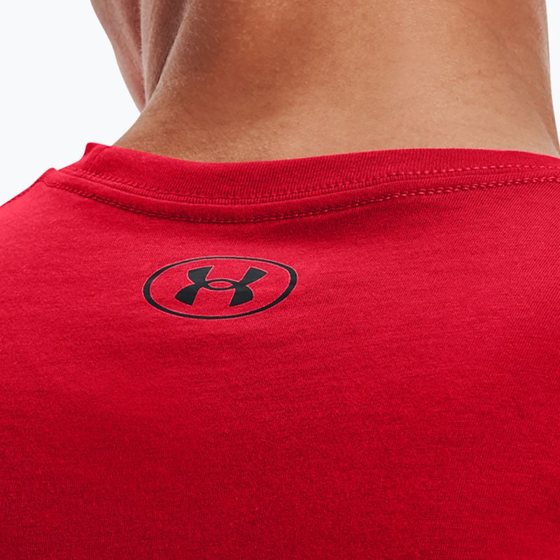 Under Armour Sportstyle Stânga piept SS tricou de antrenament pentru bărbați roșu/negru 3