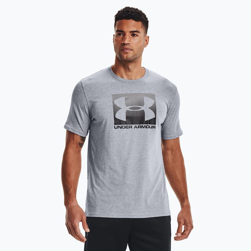 Tricou pentru bărbați Under Armour Boxed Sportstyle steel light heather/graphite/black
