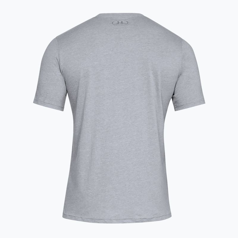 Tricou pentru bărbați Under Armour Boxed Sportstyle steel light heather/graphite/black