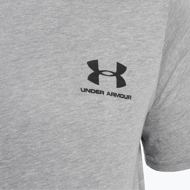 Tricou de antrenament Under Armour Sportstyle pentru bărbați Under Armour Sportstyle Left Chest SS steel light heather/black 6