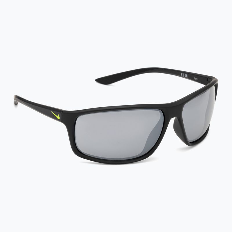 Ochelari de soare bărbați Nike Adrenaline negru mat/gri cu oglindă argintie pentru bărbați