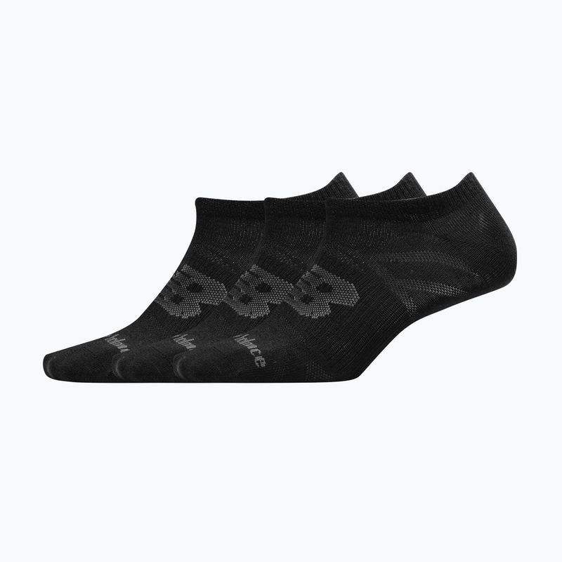 New Balance Flat Knit No Show șosete 3 perechi negru