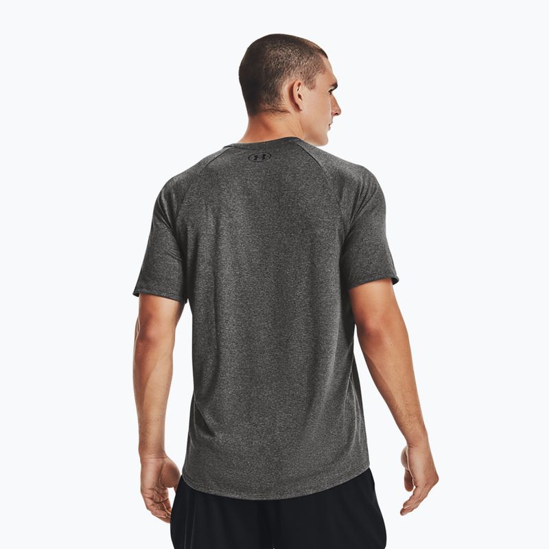 Tricou de antrenament pentru bărbați Under Armour Tech 2.0 carbon heather/negru pentru bărbați 2