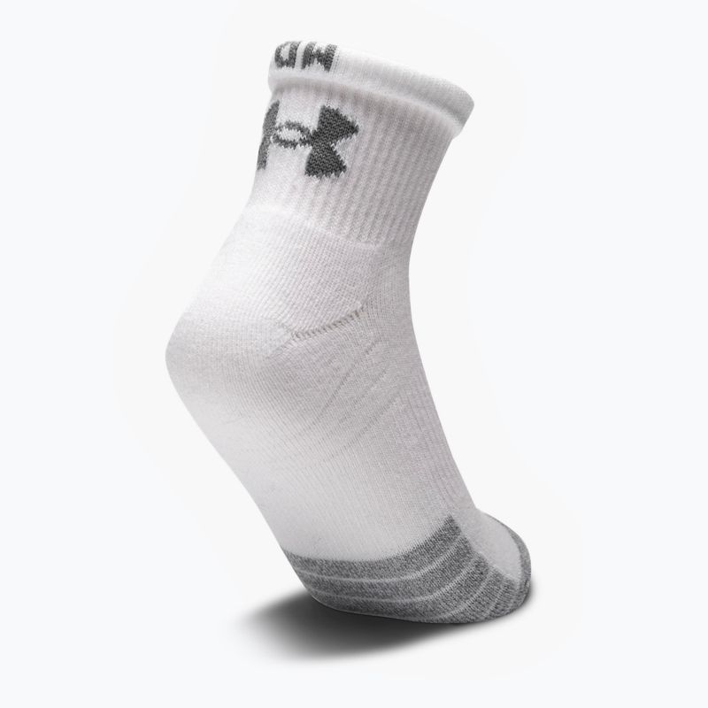 Under Armour Heatgear Quarter șosete sport 3 perechi alb și gri 1353262 2