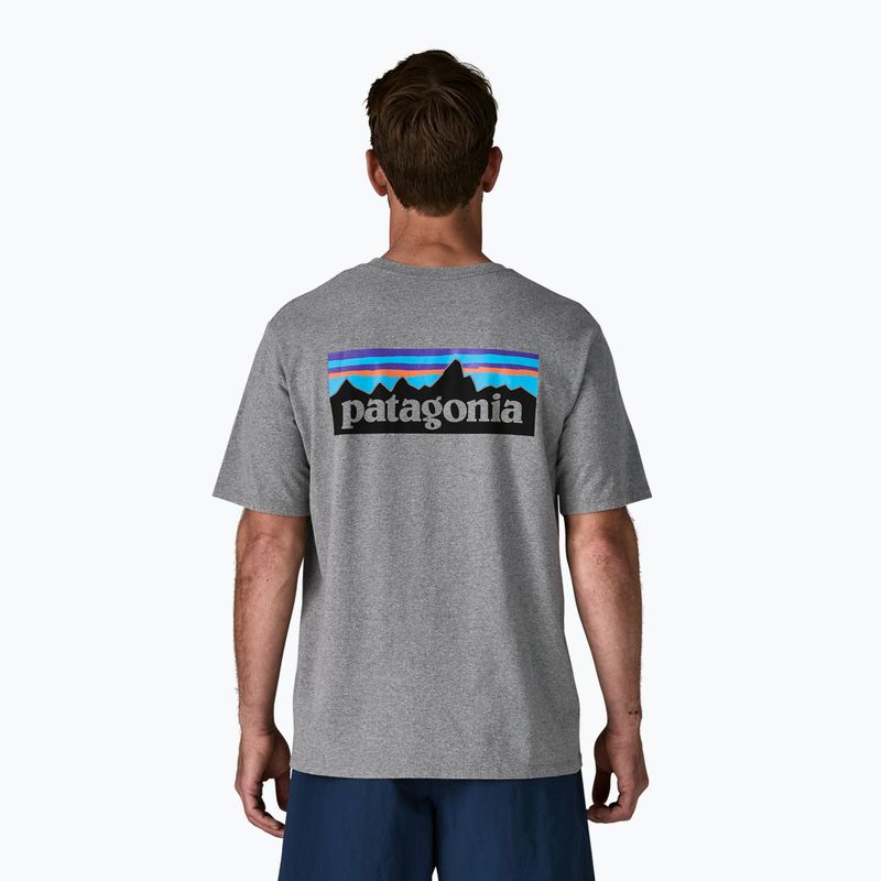 Tricou pentru bărbați Patagonia P-6 Logo Responsibili-Tee gravel heather 2