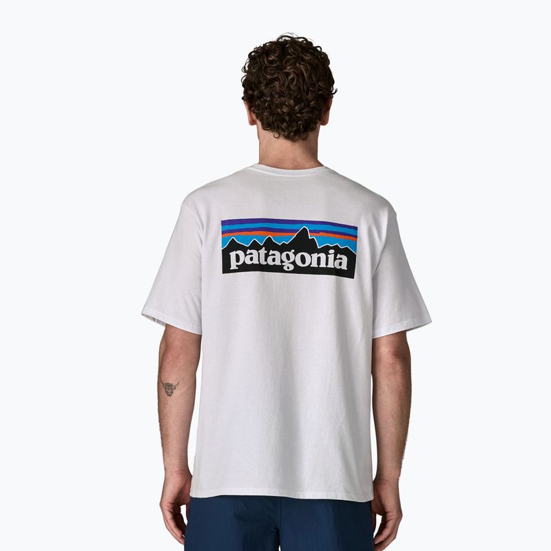 Tricou de trekking pentru bărbați Patagonia P-6 Logo Responsibili-Tee white 4