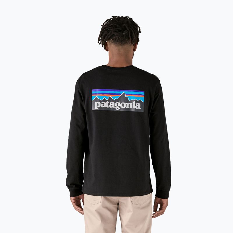 Longsleeve de trekking pentru bărbați Patagonia P-6 Logo Responsibili black 3