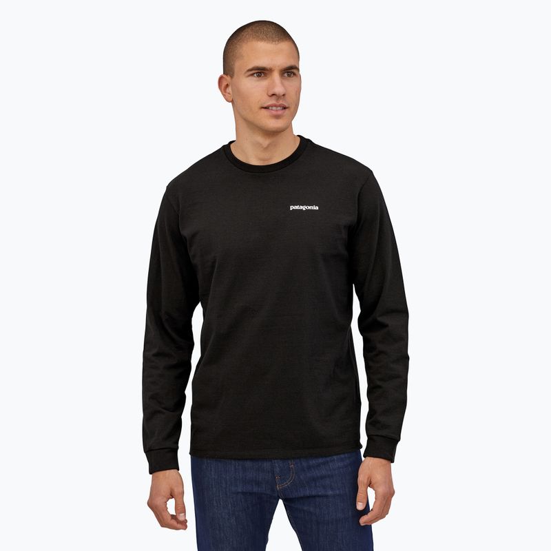 Longsleeve de trekking pentru bărbați Patagonia P-6 Logo Responsibili black