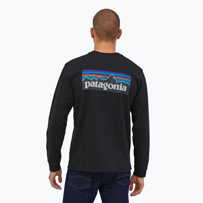 Longsleeve de trekking pentru bărbați Patagonia P-6 Logo Responsibili black 2