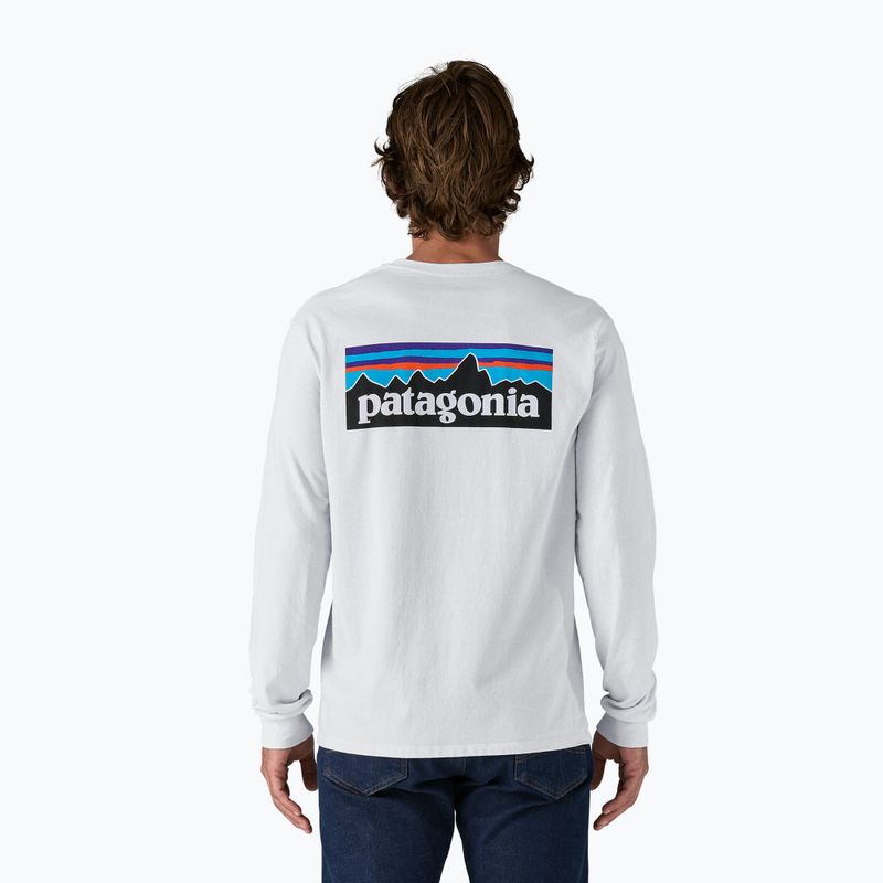 Longsleeve pentru bărbați Patagonia P-6 Logo Responsibili white 2