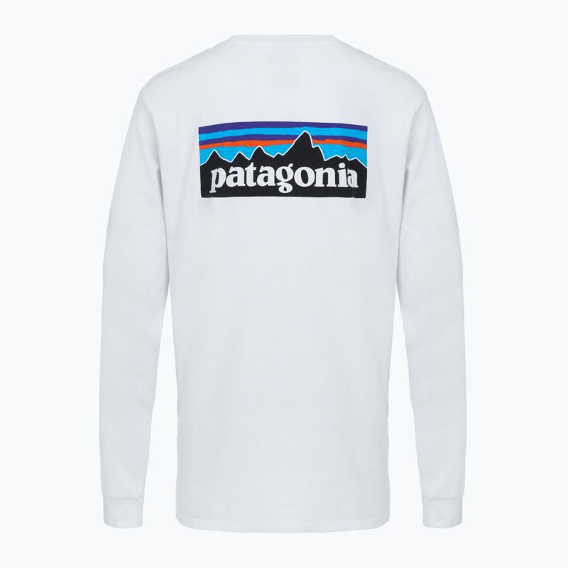 Longsleeve pentru bărbați Patagonia P-6 Logo Responsibili white 2