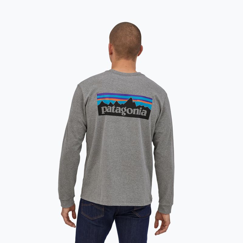 Longsleeve pentru bărbați Patagonia P-6 Logo Responsibili gravel heather 2
