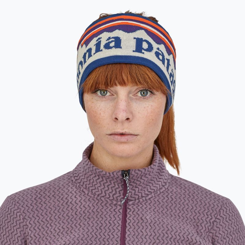 Bentiță pentru femei Patagonia Powder Town fitz roy sunrise knit/birch white 2