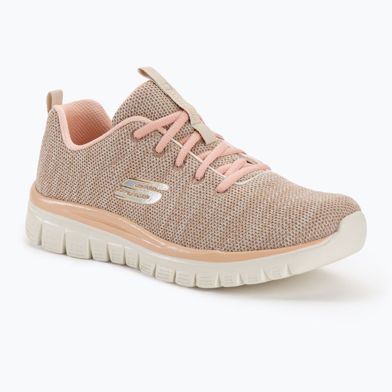 Pantofi de antrenament pentru femei SKECHERS Graceful Twisted Fortune natural/coral