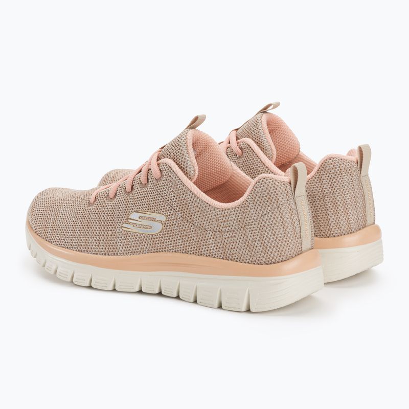 Pantofi de antrenament pentru femei SKECHERS Graceful Twisted Fortune natural/coral 3