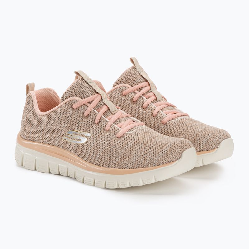 Pantofi de antrenament pentru femei SKECHERS Graceful Twisted Fortune natural/coral 4