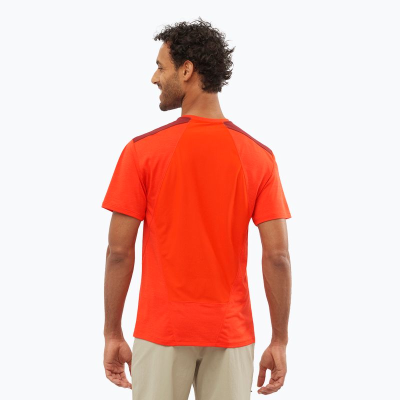 Tricou de trekking Salomon Outline SS roșu LC1715200 pentru bărbați 2
