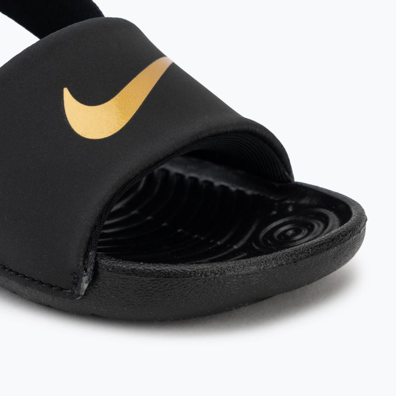 Șlapi pentru copii Nike Coffee black/metallic gold 7