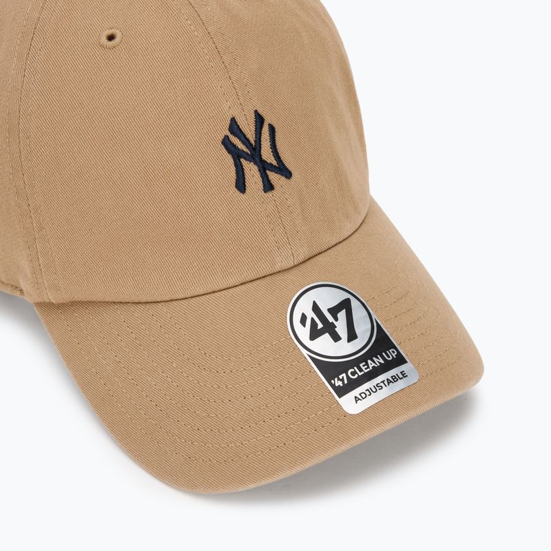 Șapcă 47 Brand MLB New York Yankees Base Runner CLEAN UP khaki 3