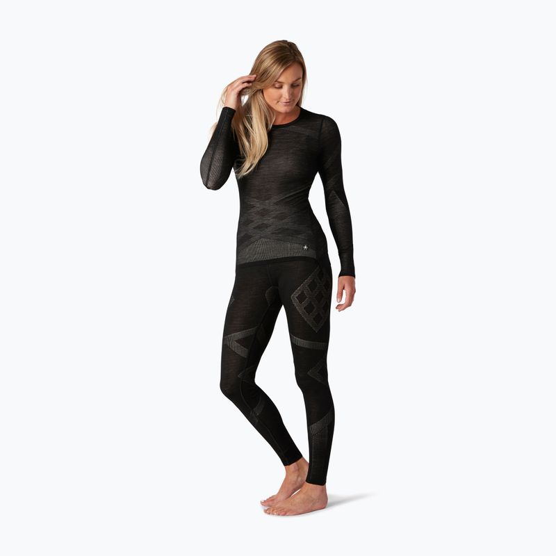 Bluză termică damă Smartwool Intraknit Merino 200 Crew black/white 5