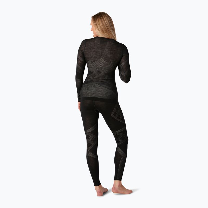 Bluză termică damă Smartwool Intraknit Merino 200 Crew black/white 6