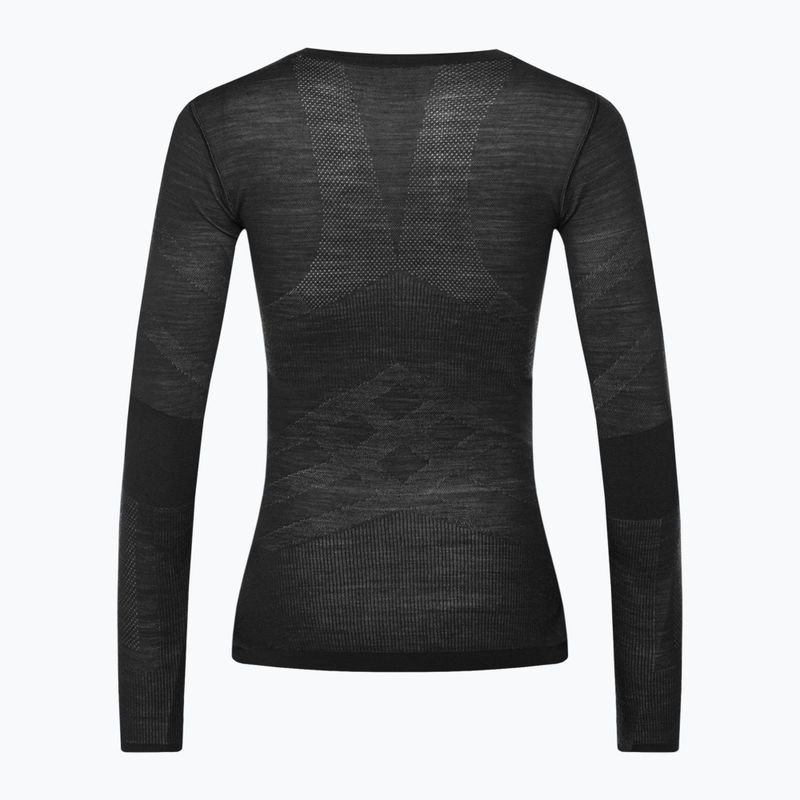 Bluză termică damă Smartwool Intraknit Merino 200 Crew black/white 2