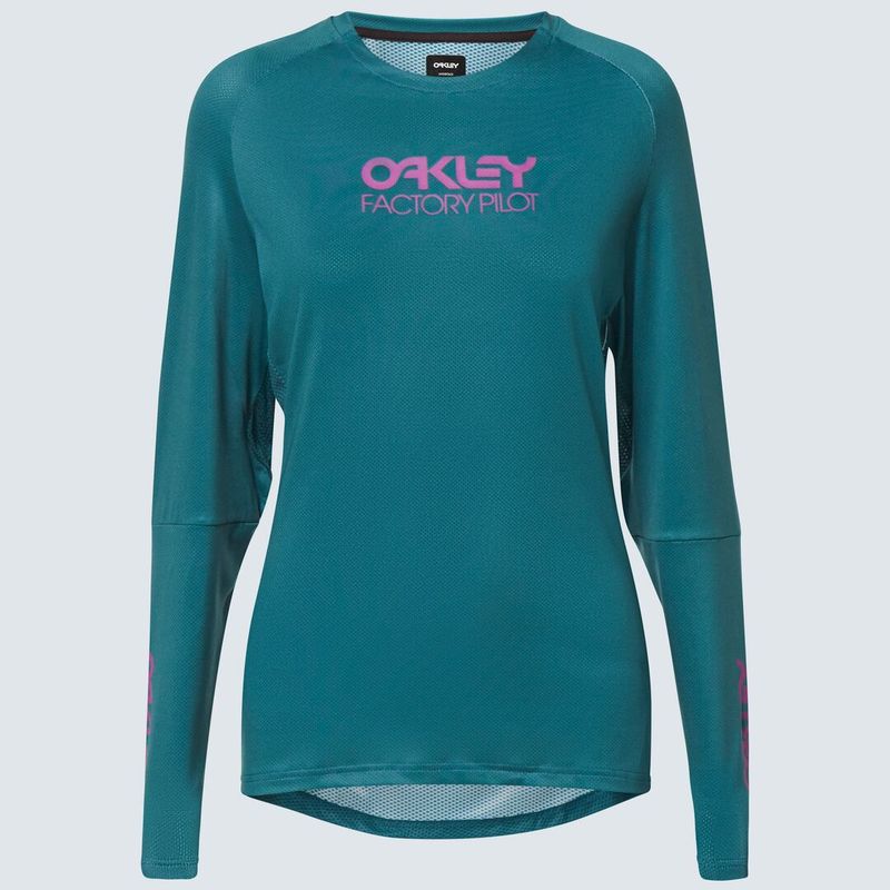 Oakley WMNS Factory Pilot LS tricou de ciclism pentru femei verde FOA500224