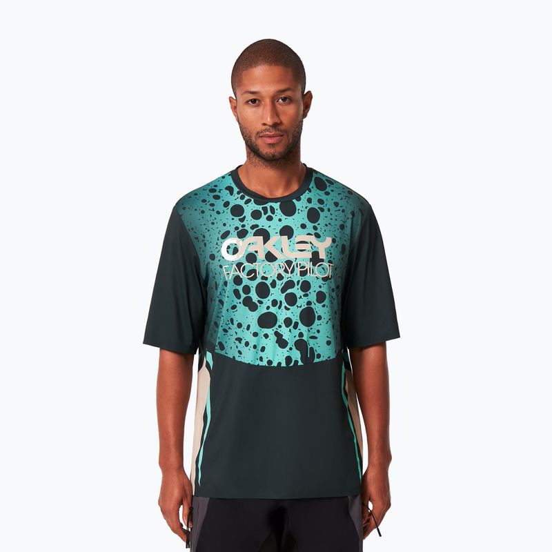 Tricou de ciclism pentru bărbați Oakley Maven Rc SS verde-negru FOA404400