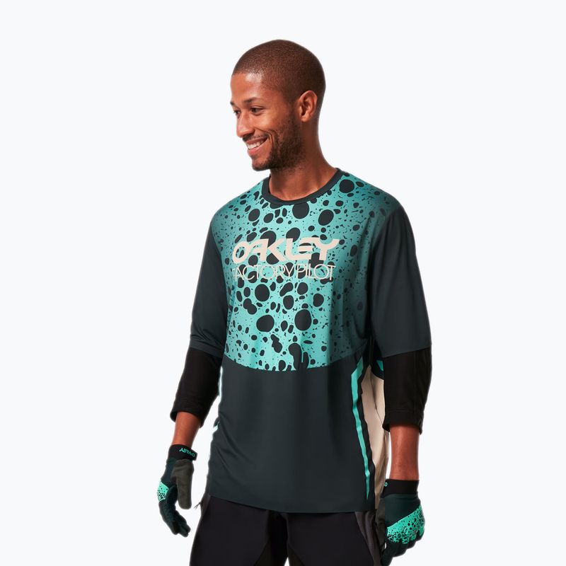 Tricou de ciclism pentru bărbați Oakley Maven Rc SS verde-negru FOA404400