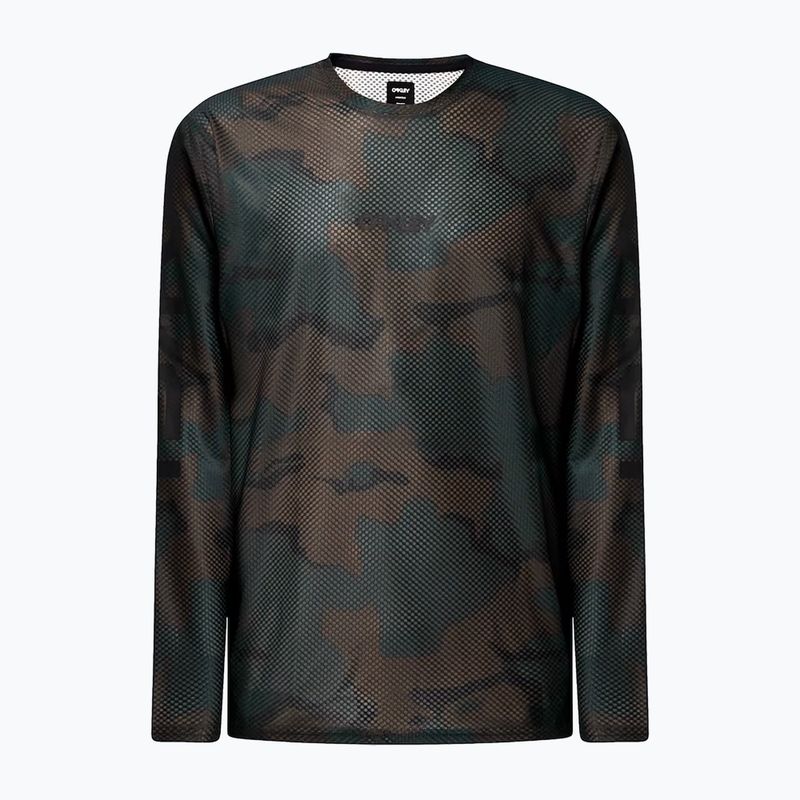Tricou de ciclism pentru bărbați Oakley Ride Free LS gri-verde FOA404505 8