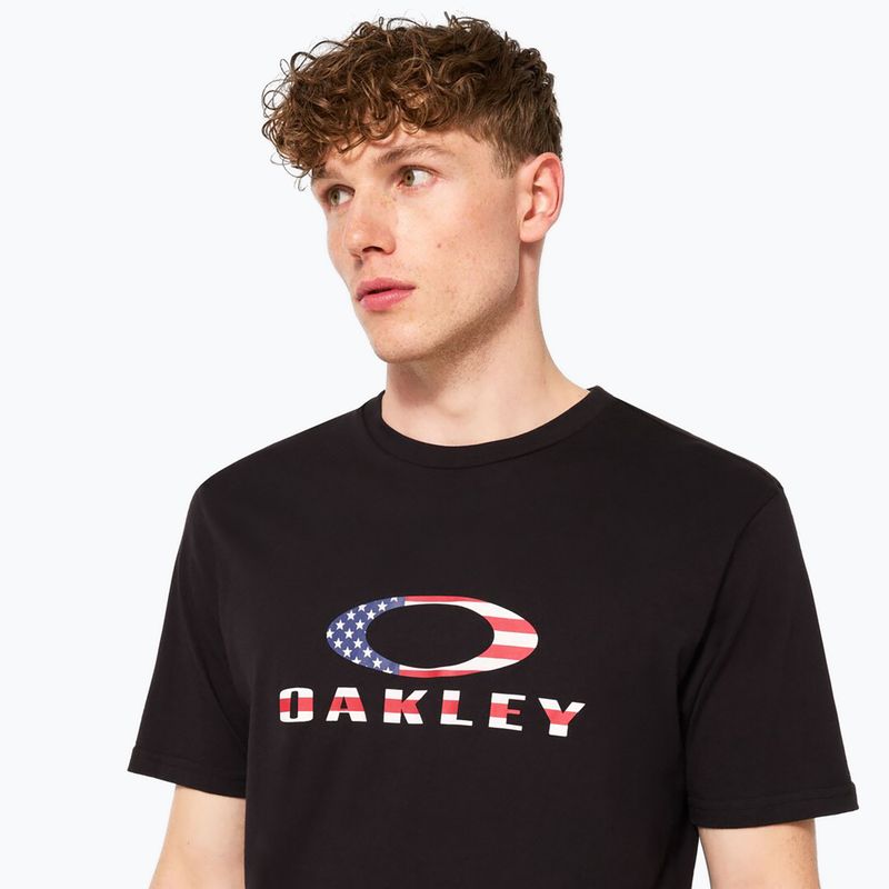 Tricou pentru bărbați Oakley O Bark 2.0 black/american flag 5