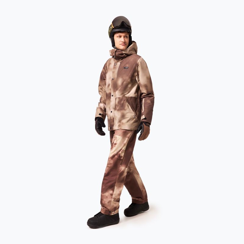 Jachetă de snowboard pentru bărbați Oakley Range RC maro cu imprimare de nori maro 2