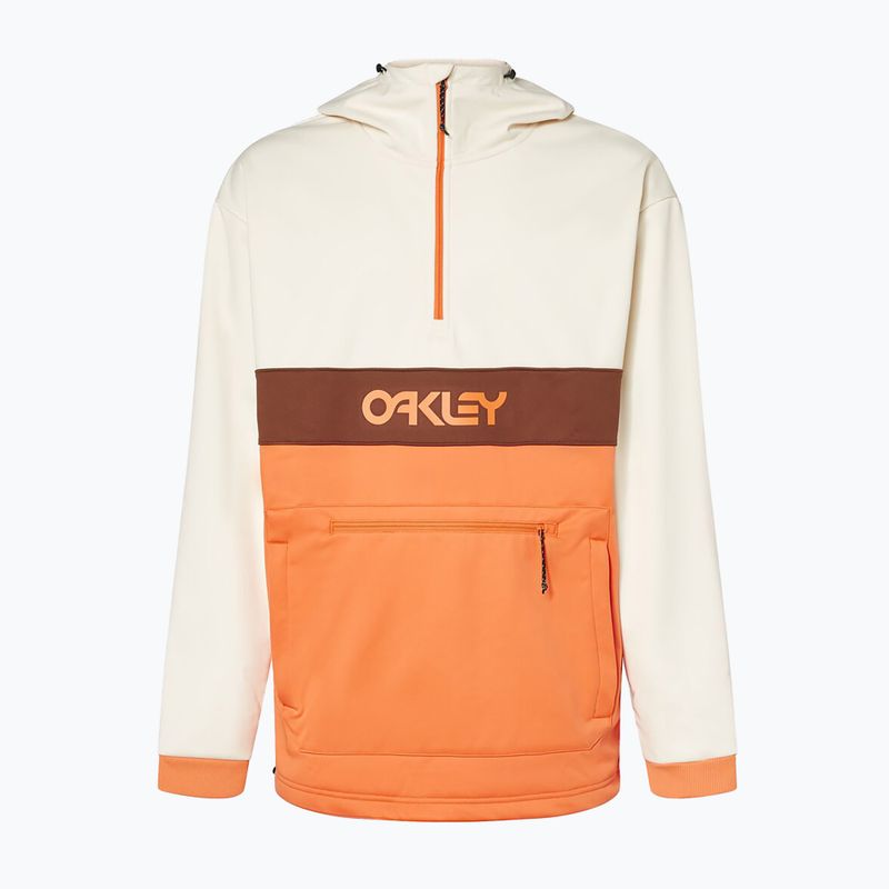 Hanorac cu glugă Oakley TNP Nose Grab Softshell pentru bărbați alb arctic/portocaliu moale 12