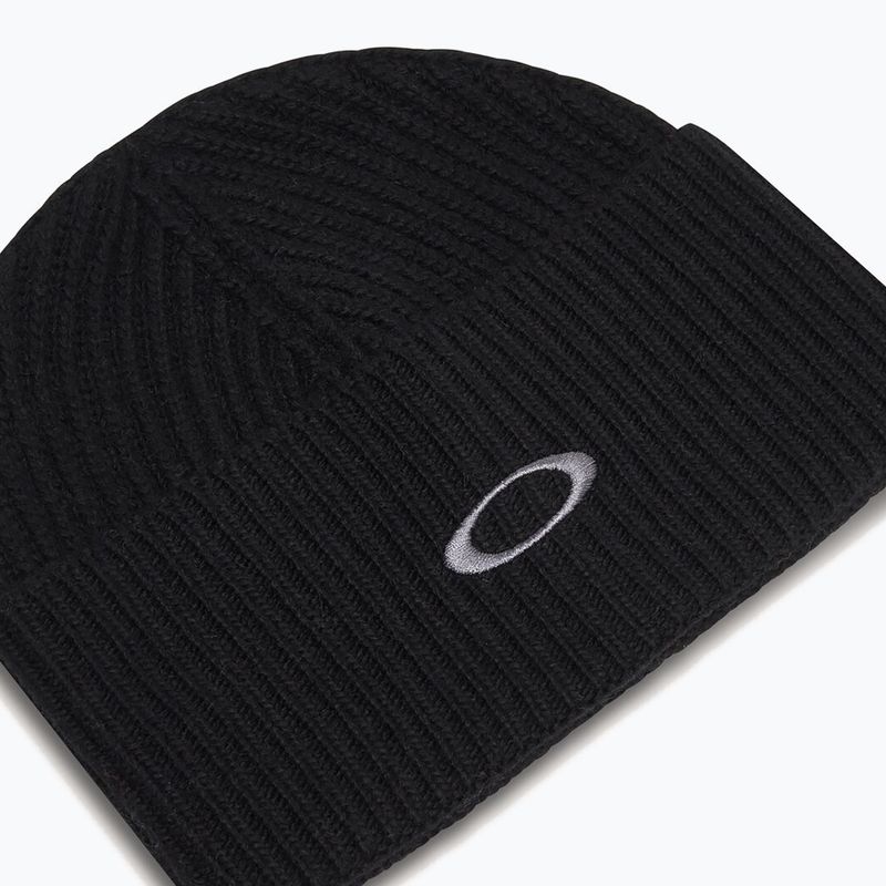 Căciulă de iarnă Oakley Ellipse Ribbed Beanie blackout 3