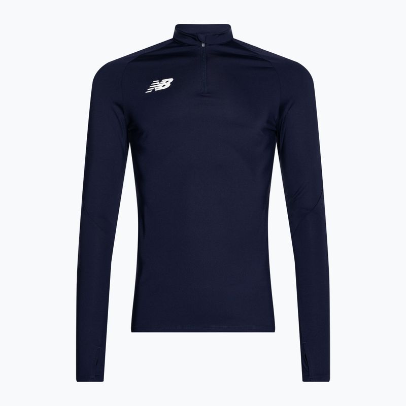 Tricou de fotbal pentru bărbați New Balance Training 1/4 Zip tricotat albastru marin NBEMT9035