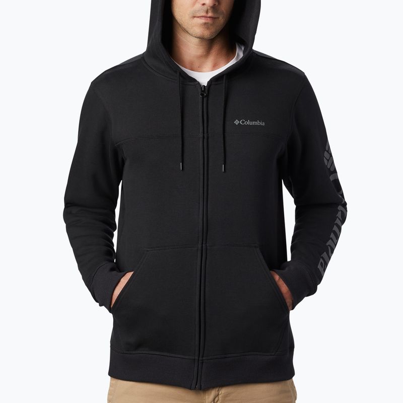 Bluză fleece pentru bărbați Columbia Logo Fleece Full Zip neagră 1889164010