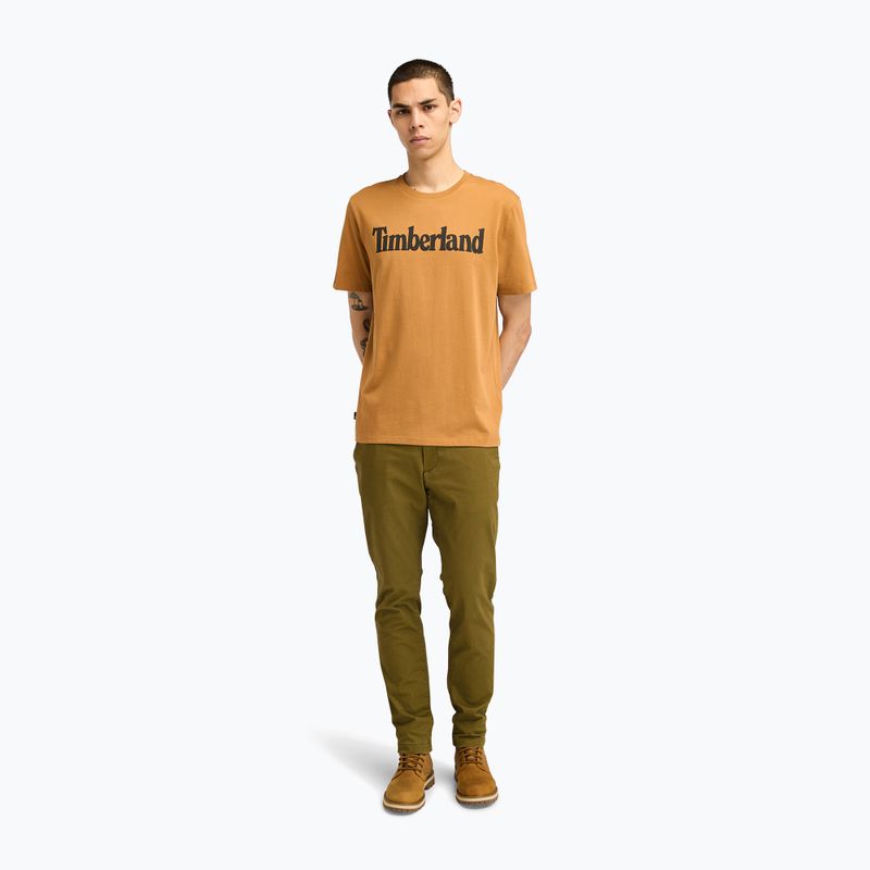 Tricou pentru bărbați Timberland Tfo Wordmark Logo wheat boot 2