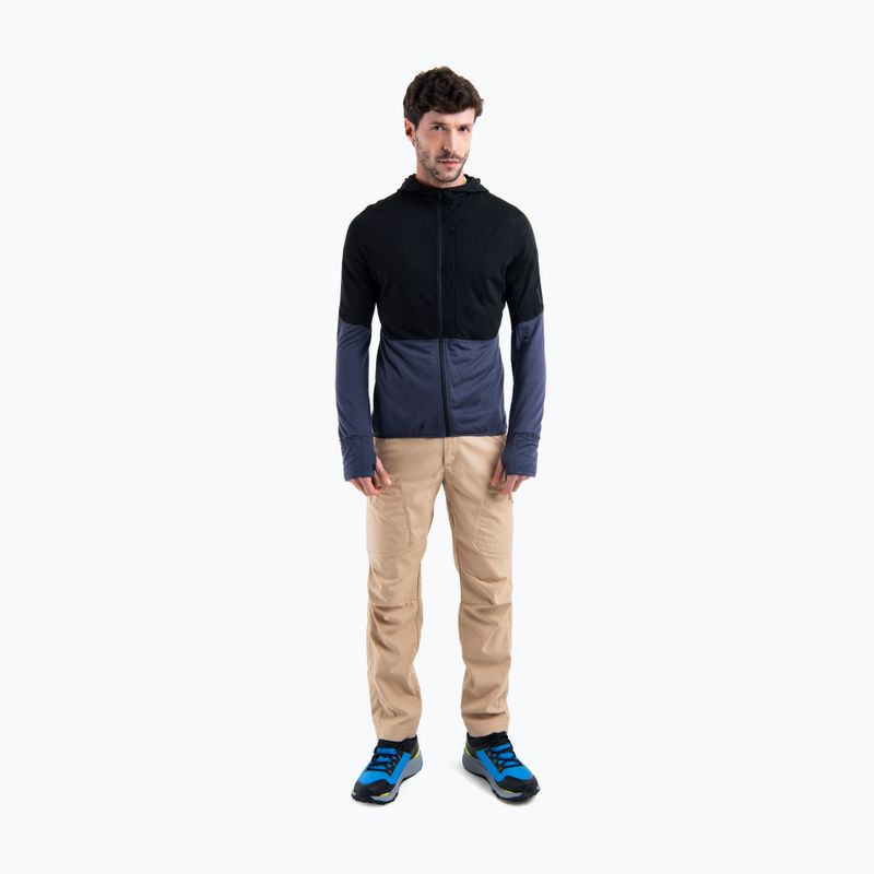 Bluză de trekking pentru bărbați icebreaker Merino 200 Realfleece™ Descender black/graphite/cb 2