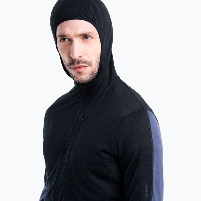 Bluză de trekking pentru bărbați icebreaker Merino 200 Realfleece™ Descender black/graphite/cb 4