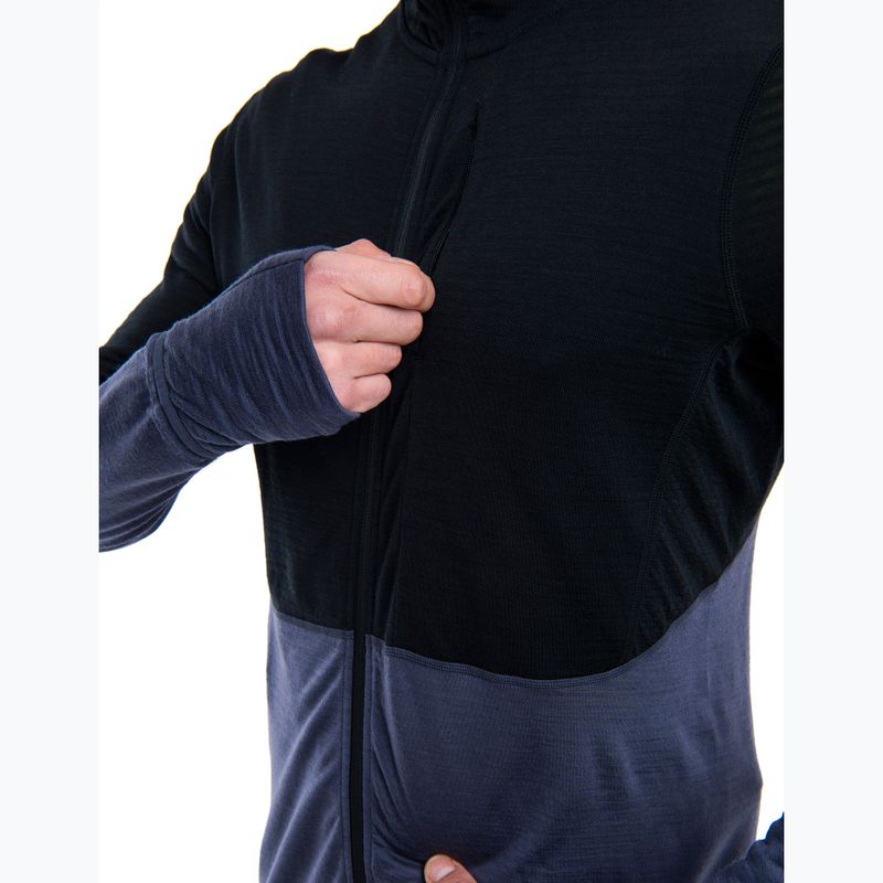 Bluză de trekking pentru bărbați icebreaker Merino 200 Realfleece™ Descender black/graphite/cb 5