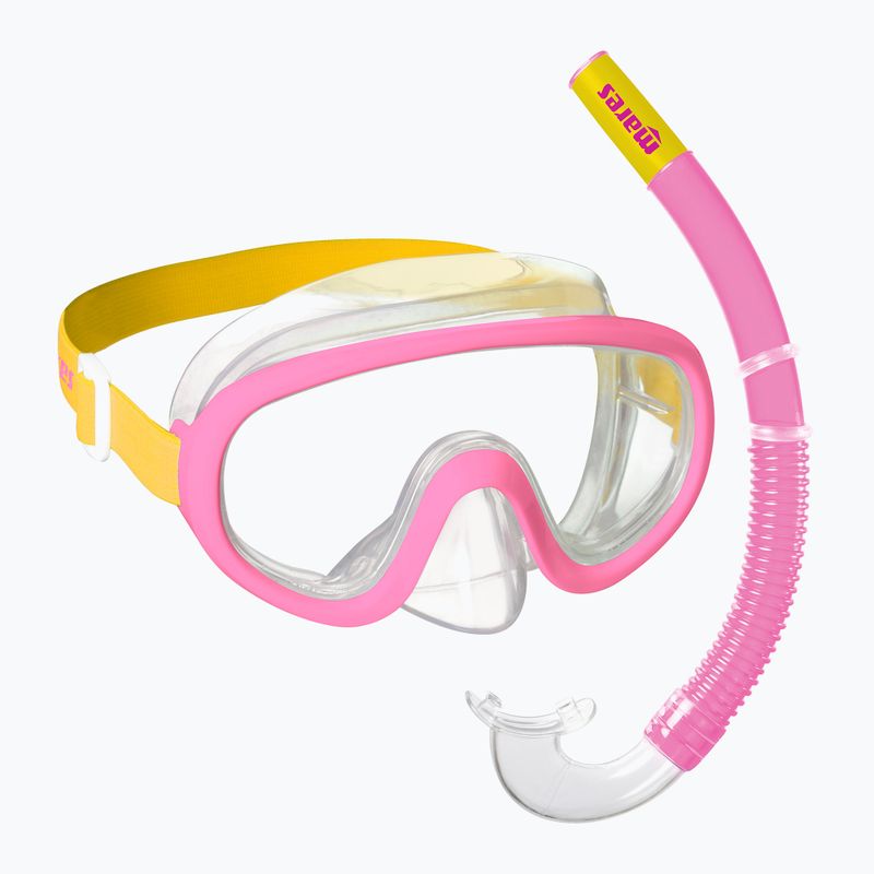 Set de snorkeling pentru copii Mares Combo Jelly pink/yellow/clear